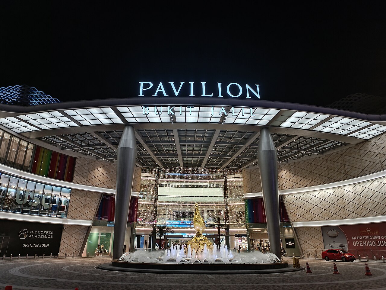 Pavilion Bukit Jalil main entrance at night